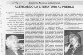 Acercando la literatura al pueblo  [artículo] Patricio Rodríguez