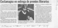 Costamagna en entrega de premios literarios  [artículo]