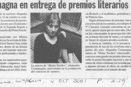 Costamagna en entrega de premios literarios  [artículo]