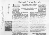 Hacia el nuevo mundo  [artículo] Alfredo Barría M.
