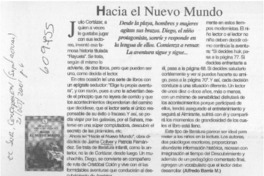 Hacia el nuevo mundo  [artículo] Alfredo Barría M.