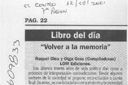"Volver a la memoria"  [artículo]