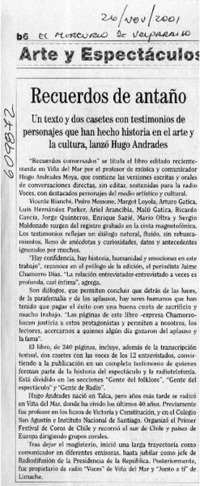 Recuerdos de antaño  [artículo]