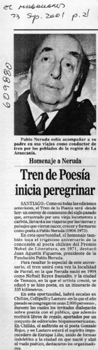 Tren de poesía inicia peregrinar  [artículo]