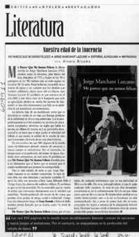 Nuestra edad de la inocencia  [artículo] Alvaro Bisama