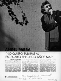 "No quiero subirme al escenario en cinco años más"  [artículo] David Hevia