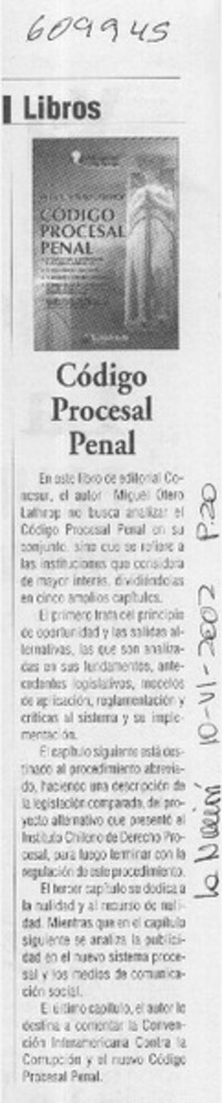Código procesal penal  [artículo]