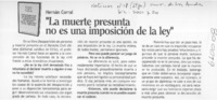 "La muerte presunta no es una imposición de la ley"  [artículo]