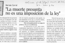 "La muerte presunta no es una imposición de la ley"  [artículo]