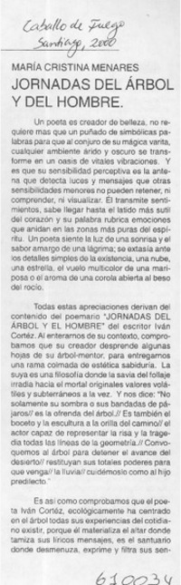 Jornadas del árbol y del hombre  [artículo] María Cristina Menares