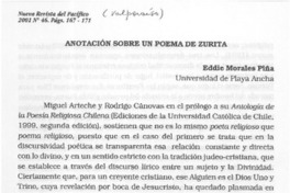 Anotación sobre poema de Zurita  [artículo] Eddie Morales Piña