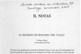 El regreso de Rosamel del Valle