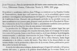 Para la interpretación del teatro como contrucción visual