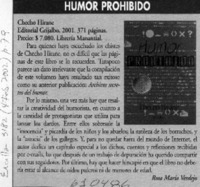 Humor prohibido  [artículo] Rosa María Verdejo