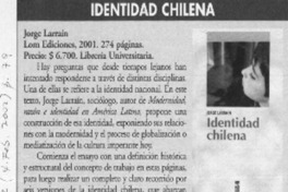 Identidad chilena  [artículo] Andrea Berger