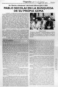 Pablo Nicolai en la búsqueda de su propia gema  [artículo]