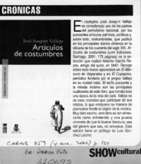 Artículos de costumbres  [artículo] Rodrigo Pinto