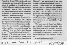 El autor de los "copihues rojos"  [artículo] Luis Merino Reyes