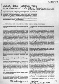 Carlos Pérez, segunda parte  [artículo] Alvaro Molina <y> Cristóbal Navarro