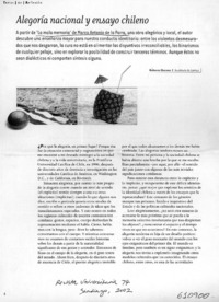 Alegoría nacional y ensayo chileno  [artículo] Roberto Hozven