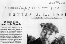 28 años de la muerte de Neruda  [artículo] Juan Meza Sepúlveda