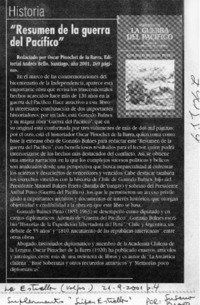 "Resumen de la guerra del Pacífico"  [artículo] Susana Bravo