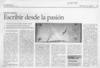 Escribir desde la pasión  [artículo] Javier Edwards Renard