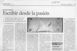 Escribir desde la pasión  [artículo] Javier Edwards Renard
