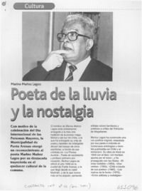 Poeta de la lluvia y la nostalgia  [artículo]