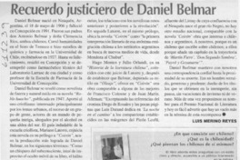 Recuerdo justiciero de Daniel Belmar  [artículo] Luis Merino Reyes