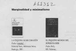 Marginalidad y minimalismo  [artículo] Ramiro Rivas