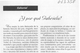 ¿Y por qué Gabriela?  [artículo]
