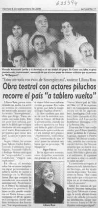 Obra teatral con actores piluchos recorre el país "a tablero vuelto"  [artículo]