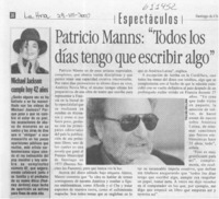 Patricio Manns, "Todos los días tengo que escribir algo"  [artículo]