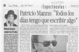Patricio Manns, "Todos los días tengo que escribir algo"  [artículo]