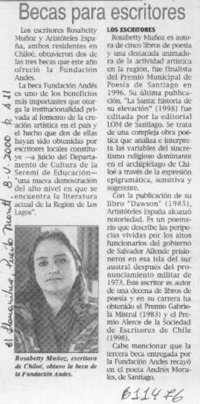 Becas para escritores  [artículo]