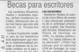 Becas para escritores  [artículo]