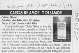 Cartas de amor y desamor  [artículo] Floridor Pérez