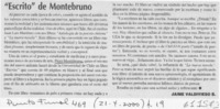 "Escrito" de Montebruno  [artículo] Jaime Valdivieso B.