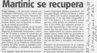 Martinic se recupera  [artículo]