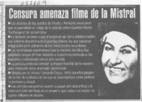 Censura amenaza filme de la Mistral  [artículo]
