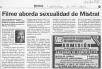 Filme aborda sexualidad de Mistral  [artículo]
