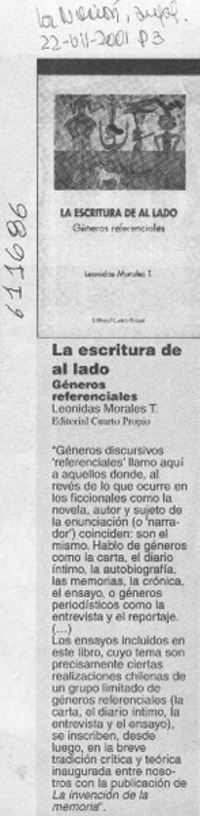 La escritura de al lado  [artículo]