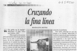 Cruzando la fina línea  [artículo] Magdalena Muñoz