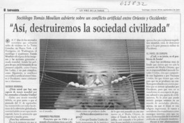 "Así, destruiremos la sociedad civilizada"  [artículo] Salomón Manzur