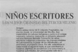 Niños escritores  [artículo]