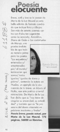 Poesía elocuente  [artículo]