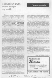 Luis Merino Reyes, escritor múltiple, y notable  [artículo] Juan Antonio Massone