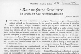 A raíz de estar despierto  [artículo] Paz Molina