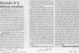 Recuerdos de la bohemia nerudiana  [artículo] Ramón Díaz Eterovic
